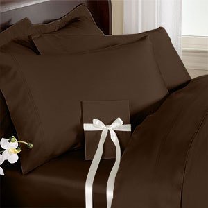 1000 Thread Count Three (3) Piece King Size Chocolate Solid Duvet Cover Set, 100% Egyptian Cotton, Premium Hotel Quality