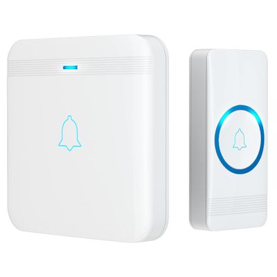AVANTEK Wireless Doorbell, D-3F Waterproof Chime Kit Operating at Over 1300 Feet with 52 Melodies, 5 Volume Levels & LED Flash