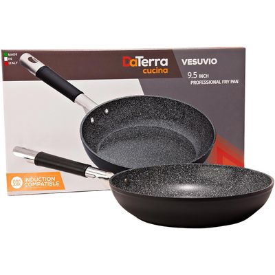 DaTerra Cucina - 9.5" Nonstick Ceramic Frying Pan - Made in Italy, Oven Safe and Compatible with Gas, Induction and Electric Stovetops - High Heat Resistant Nonstick Cookware, Dishwasher Safe