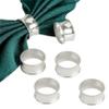 Derker Set of 6 Beaded Round Napkin Rings for for Wedding, Party, Holiday, Dinner (6pcs Silver) view 1