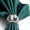 Derker Set of 6 Beaded Round Napkin Rings for for Wedding, Party, Holiday, Dinner (6pcs Silver) view 4