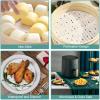 Air Fryer Liners Disposable Parchment Paper, Numola 100 Pcs Airfryer Sheets, 9 Inch White Non-stick Steamer Liner for Oven, Microwave, Bamboos Steaming Basket view 4