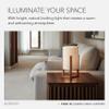 Adesso Quinn Table Lantern - Walnut Birch Wood & Natural Linen Shade  Perfect Nightstand, End Table, and Desk Lamp view 2