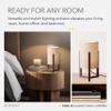 Adesso Quinn Table Lantern - Walnut Birch Wood & Natural Linen Shade  Perfect Nightstand, End Table, and Desk Lamp view 3