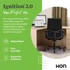 HON Ignition 2.0 Mid Back Task Chair, Advanced Synchro-Tilt Control, Office Chair with Lumbar Support, Height and Width Adjustable Arms, Black Frame, Black view 3