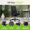 HON Ignition 2.0 Mid Back Task Chair, Advanced Synchro-Tilt Control, Office Chair with Lumbar Support, Height and Width Adjustable Arms, Black Frame, Black view 4