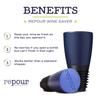 Repour Wine Saver - Wine Preserver and Stopper - Removes Harmful Oxygen from your Wine Simply and Effectively - Indigo Blue 4 Pack view 2
