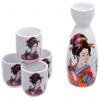 M.V. Trading MSST37V Ceramic Sake Set with Gerisha Design, 6 Ounces Bottle / 2 Ounces Cups view 1