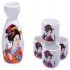 M.V. Trading MSST37V Ceramic Sake Set with Gerisha Design, 6 Ounces Bottle / 2 Ounces Cups view 3