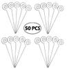 HOHIYA 50 Pack Floral Card Holder Pick Sticks 5 Inch Stainless Wire Photo Clip for Wedding Place Cards Table Number Memo Notes Cake & Centerpiece Decoration view 3