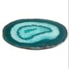 AMOYSTONE Teal Agate Coasters Set of 4, 3.5-4 Inch Large Stone Coasters, Heat Resistant & Non-Porous, Luxury Drink Accessories for Entertaining, Dinner Party Decor view 3