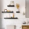 Ballucci Modern Ledge Wall Shelves, Set of 4 Wood Floating Shelves for Bedroom, Bathroom, Living Room, Kitchen, Nursery, Black view 2