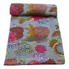 Sydneyy Art Gallery Indian Kantha Quilt, Floral Kantha Rallies, Bohemian Bedding Kantha Reversible Bedsheet/Bedspread (King Size) view 2