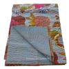 Sydneyy Art Gallery Indian Kantha Quilt, Floral Kantha Rallies, Bohemian Bedding Kantha Reversible Bedsheet/Bedspread (King Size) view 3
