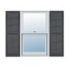 Exterior Solutions Standard Louver Exterior Vinyl Window Shutters, Dark Gray (Pair), 15 Inch x 55 Inch view 1
