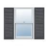 Exterior Solutions Standard Louver Exterior Vinyl Shutter, Dark Gray (Pair), 15 Inch x 59 Inch view 1