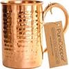 100% Copper Mug for Moscow Mule - 12oz Hammered Pure Copper Thick Straight Wall view 1