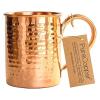 100% Copper Mug for Moscow Mule - 12oz Hammered Pure Copper Thick Straight Wall view 2