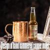 100% Copper Mug for Moscow Mule - 12oz Hammered Pure Copper Thick Straight Wall view 3