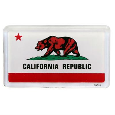 California Flag Acrylic Small Fridge Collector's Souvenir Magnet 2" X 1.25"