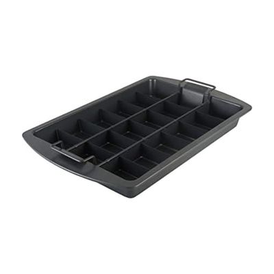 Chicago Metallic Professional Slice Solutions Brownie Pan, 9-Inch-by-13-Inch - , Dark Gray