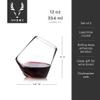 Viski Rolling Crystal Wine Glasses, Modern Wine Tumblers, Elegant Drinking Glasses for Red and White Wines, Wedding Gifts, Holiday Celebration, Birthday Party, Home Bar, Glassware Set of 2, 12 oz view 4
