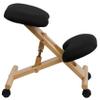 My Friendly Office MFO Mobile Wooden Ergonomic Kneeling Chair in Black Fabric view 2