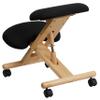 My Friendly Office MFO Mobile Wooden Ergonomic Kneeling Chair in Black Fabric view 3