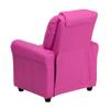 My Friendly Office MFO Contemporary Hot Pink Vinyl Kids Recliner with Cup Holder and Headrest view 3