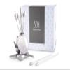 Vagabond House Olive Cheese Martini Olive Cocktail Stainless Steel Pick Set Skewer Fruit Toothpicks(Set of 6) - Silver Color 4 inch Tall view 1