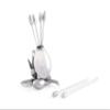 Vagabond House Olive Cheese Martini Olive Cocktail Stainless Steel Pick Set Skewer Fruit Toothpicks(Set of 6) - Silver Color 4 inch Tall view 2