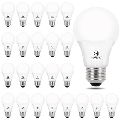 Energetic 24 Pack LED Light Bulbs 60 Watt Equivalent, A19 Warm White 3000K, E26 Base, Non-Dimmable, 8W 760lm, ETL Listed