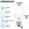 Energetic 24 Pack LED Light Bulbs 60 Watt Equivalent, A19 Warm White 3000K, E26 Base, Non-Dimmable, 8W 760lm, ETL Listed view 2