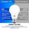 Energetic 24 Pack LED Light Bulbs 60 Watt Equivalent, A19 Warm White 3000K, E26 Base, Non-Dimmable, 8W 760lm, ETL Listed view 3