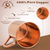 Copper Mules PURE Copper Mug RAW Copper Interior Ideal for Ayurvedic Health Benefits and Moscow Mules - Straight Smooth Finish - Authentic and Strong Riveited Handle - Holds 16oz view 2
