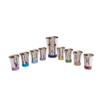 Yair Emanuel Kiddush Fountain set Hammered 8 Cups for Sharing 1 Main Cup Colorful Anodized Aluminum Rings Judaica Gift view 2