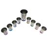 Yair Emanuel Kiddush Fountain set Hammered 8 Cups for Sharing 1 Main Cup Colorful Anodized Aluminum Rings Judaica Gift view 3