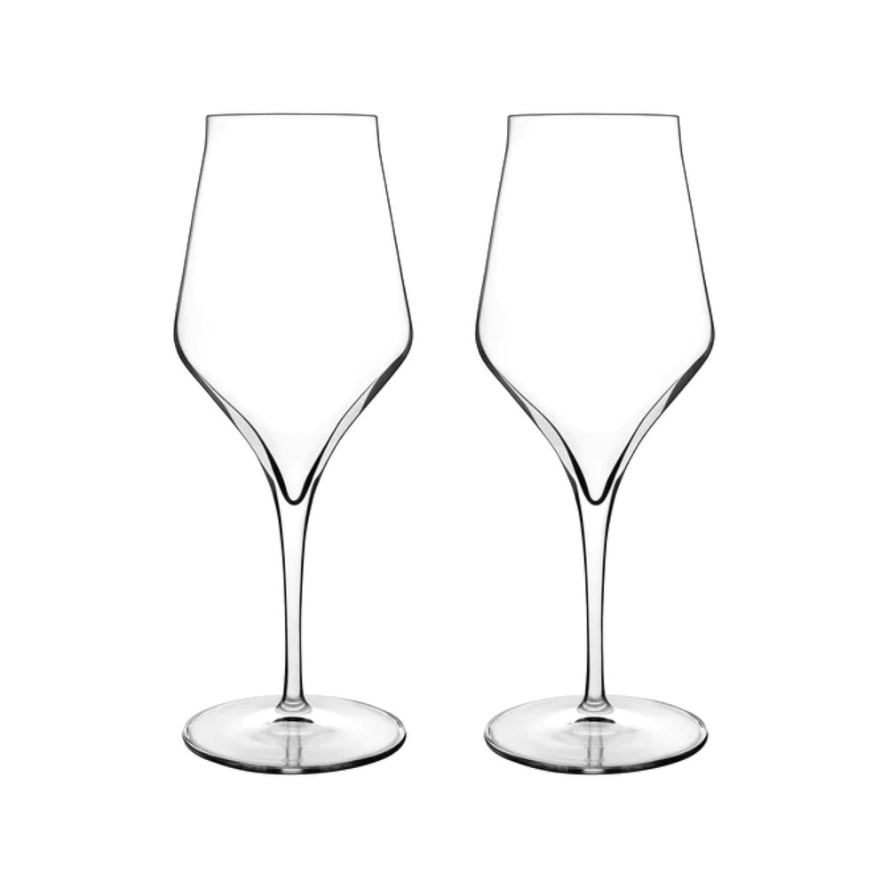 Luigi Bormioli Supremo Red Wine Glasses Set of 2 15.25 oz Stemware for Sangiovese & Pinot Grigio - Crystal Drinking Glasses for Dining, Entertaining & Home Bar Use & Table Settings