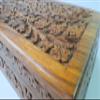 IndiaArts Wooden Box 6x10x2.5 inch, Hand Carved Flowers & Vines Design view 4
