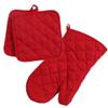 Home Collection Red 3pc Set Oven Mitt & Potholders view 1