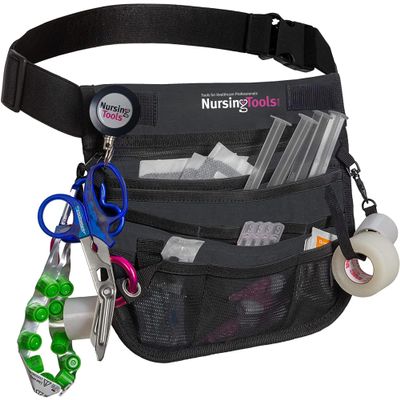 Nursingtools Kangapak Nurse Fanny Pack Multi Compartment Waist Organizer Tool Bag for Students, Practitioners & Medical Professionals (Seal Gray)