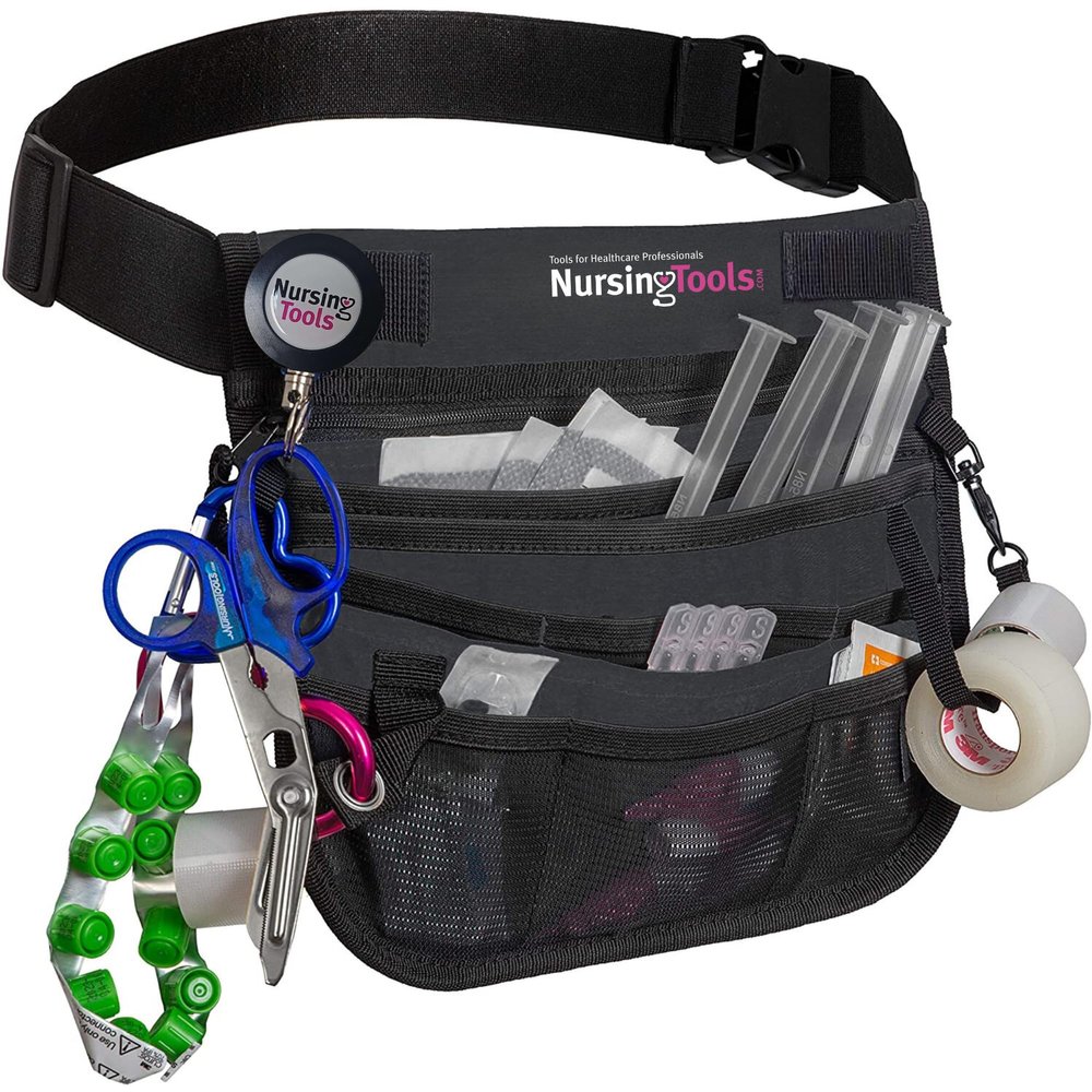 Nursingtools Kangapak Nurse Fanny Pack Multi Compartment Waist Organizer Tool Bag for Students, Practitioners & Medical Professionals (Seal Gray)