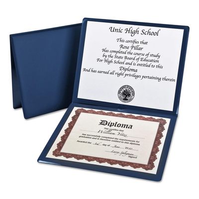 Oxford 44212 Diploma Cover, 12 1/2 x 10 1/2, Navy