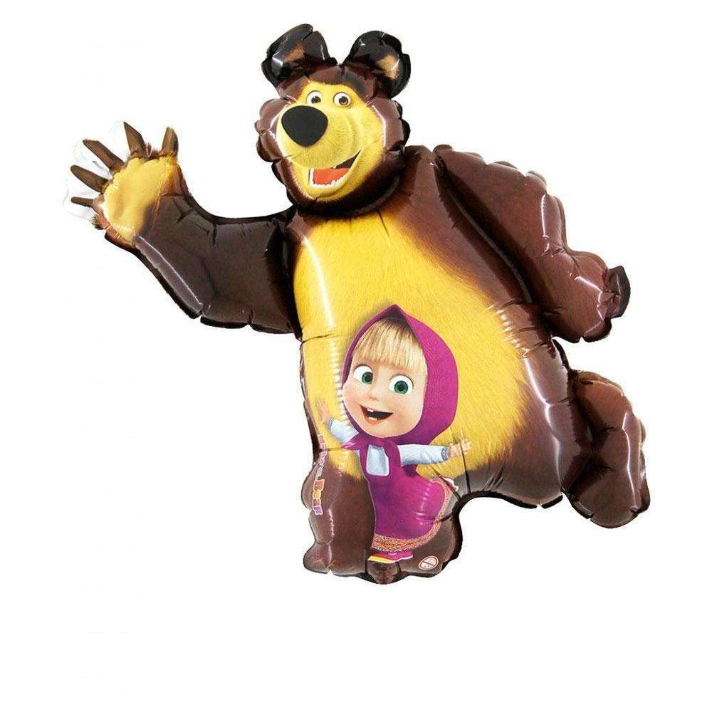 Grabo - Foil Supershape Ball 35"-87cm Masha & Bear-Unpacked, Multicoloured, L164