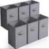 Sorbus Storage Cubes - 11 Inch Foldable Fabric Baskets for Organizing Pantry, Closet, Shelf, Cubby - 6 Grey Collapsible Cloth Storage Bins with Handle for Home, Bedroom view 1