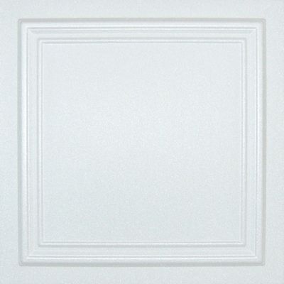 Styrofoam Glue Up Ceiling Tiles White 20x20 R24W Zeta Pack of 8