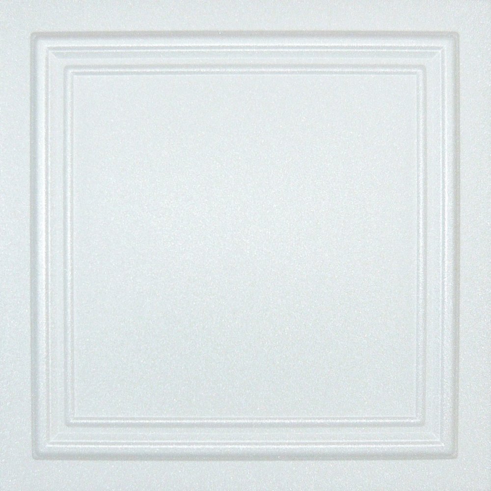 Styrofoam Glue Up Ceiling Tiles White 20x20 R24W Zeta Pack of 8