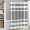 Madison Park Shower Curtain Waffle Weave Striped Pieced Design Fabric Shower Curtains for Bathroom with 3M Scotchgard Moisture Management Premium Spa Quality Modern Standard 72"x72" Grey view 1