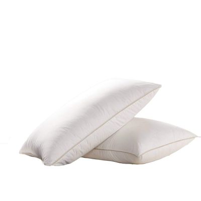 Luxurious LUXURIOUS Two (2) Goose Down Pillows - 1200 Thread Count 100% Egyptian Cotton Cover, Soft, King Size, Set of 2 Pillows