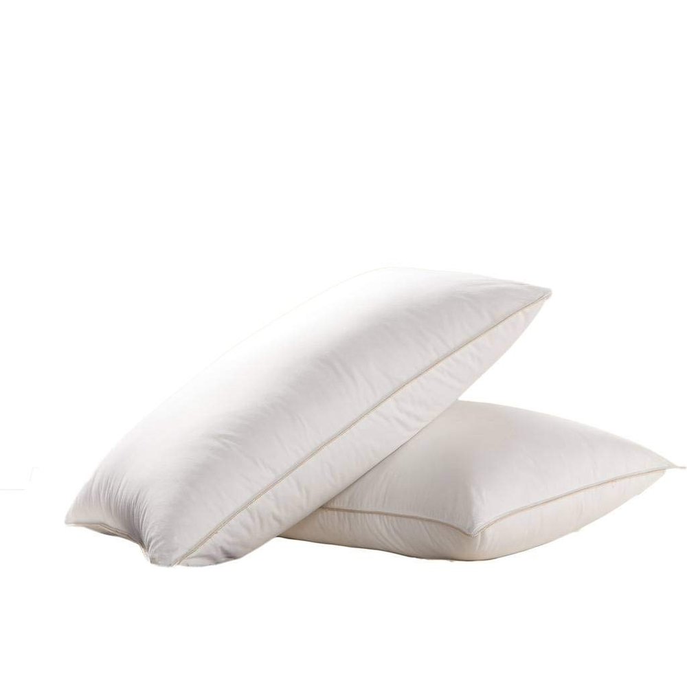 Luxurious LUXURIOUS Two (2) Goose Down Pillows - 1200 Thread Count 100% Egyptian Cotton Cover, Soft, King Size, Set of 2 Pillows
